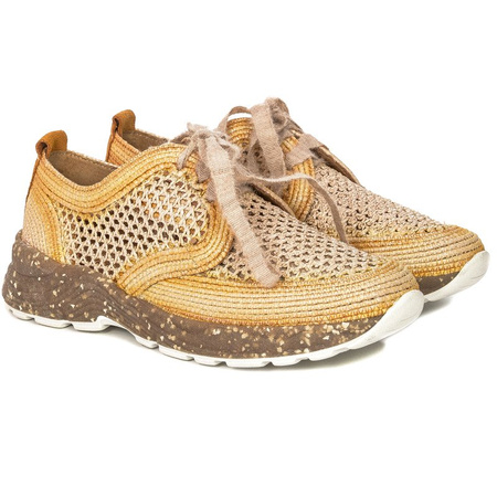 Maciejka Yellow Straw Low Shoes