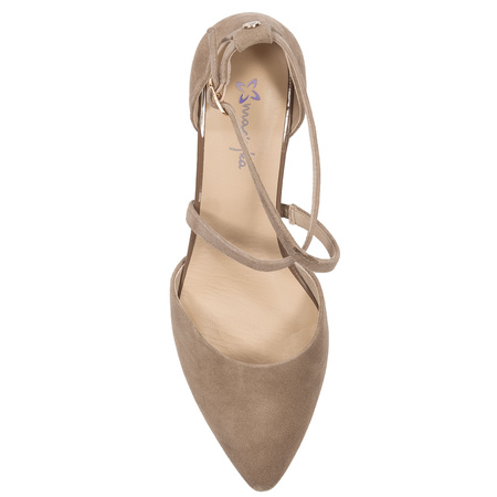 Maciejka Classic Suede Pumps With Straps Beige K6807-04/00-1