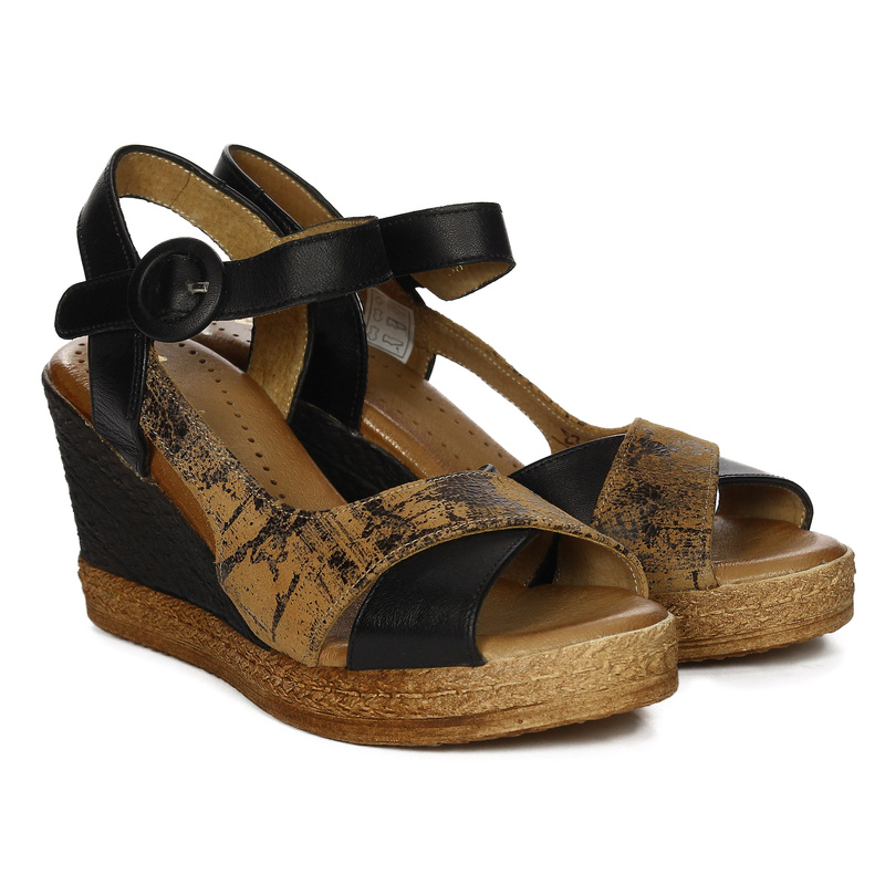 Maciejka Women's Leather Sandals Black And Rude