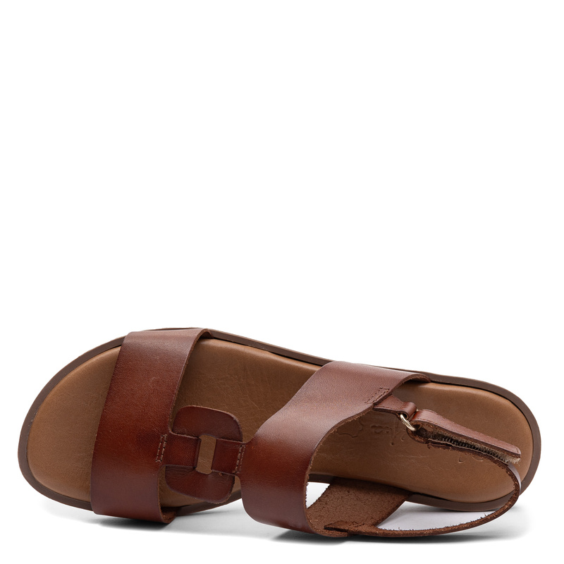 Maciejka Leather Flat Sandals With Decorative Chain Detail Brown E7403-29/00-0