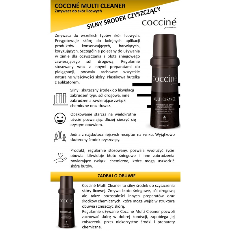 Coccine Profesjonalny Preparat Czyszczący Multi Cleaner do Skóry Licowej 55-48-75C