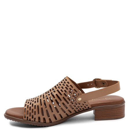 Maciejka Leather Sandals Openwork Artistic Beige E7392-04/00-1