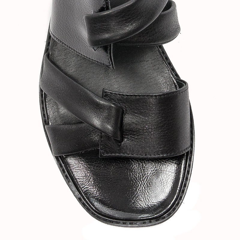 Maciejka Black Women's Leather Slides