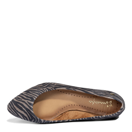 Maciejka Black&Beige Ballerina Shoes