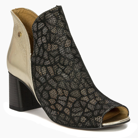Maciejka Black + Gold velor Boots