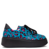 Maciejka Women’s Leather Platform Sneakers Round Toe Blue 6191W-01/00-8