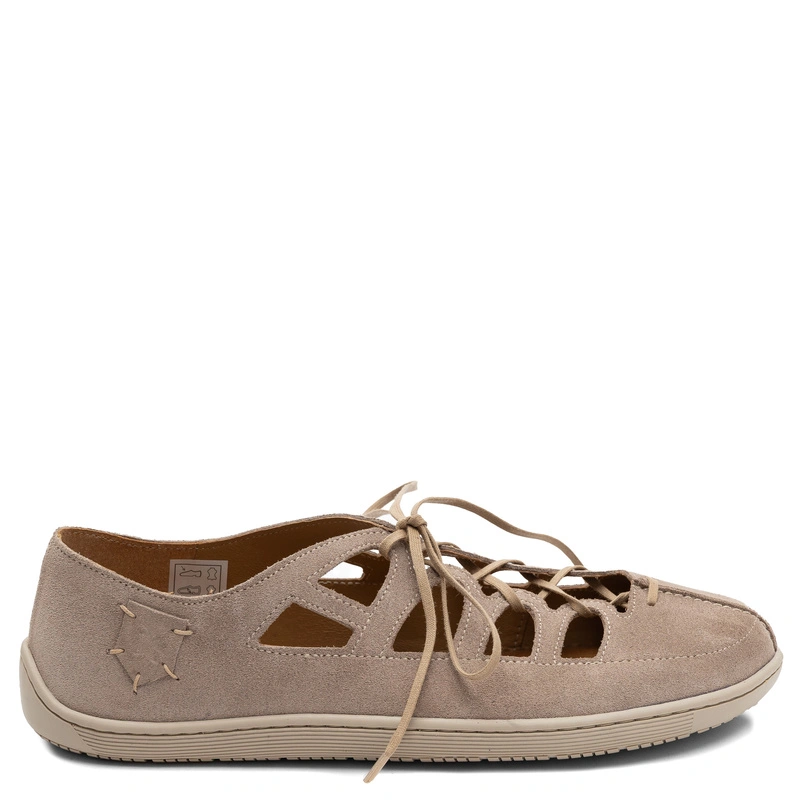 Maciejka Suede Openwork Lace-up Shoes Beige 06835-04/00-1