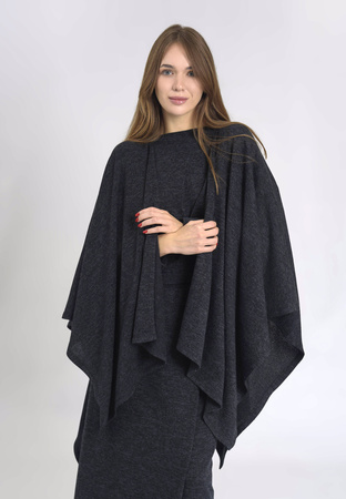 Chiara Graphite Knitted Poncho