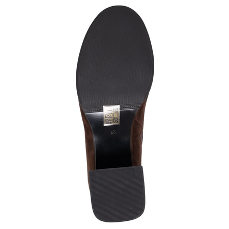 Maciejka Suede Ankle Boots Block Heel Side Zip Chocolate Brown K7202-02/00-8