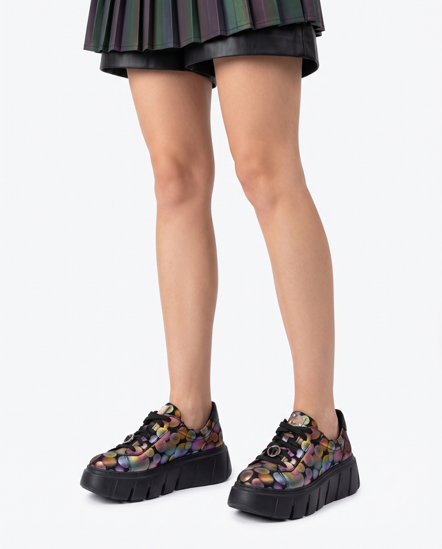 Maciejka Sneakersy Skórzane Komfortowe Wielokolorowe 6891W-08/00-8