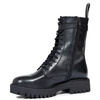 Maciejka Leather Lace-Up Boots Chunky Sole Side Zipper Black P7226-01/00-7