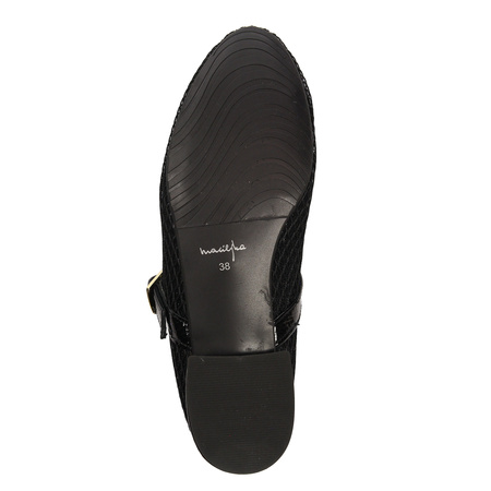 Maciejka Leather Mary Jane Ballerinas Almond Toe Black 06939-01/00-0