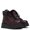 Maciejka Natural Leather Combat Boots on Platform Purple 06309-42/00-8