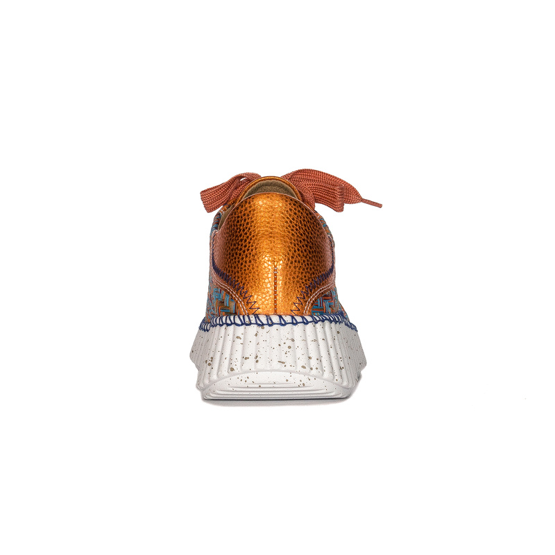 Maciejka Woman's Orange Leather Sneakers 06327-18/00-1