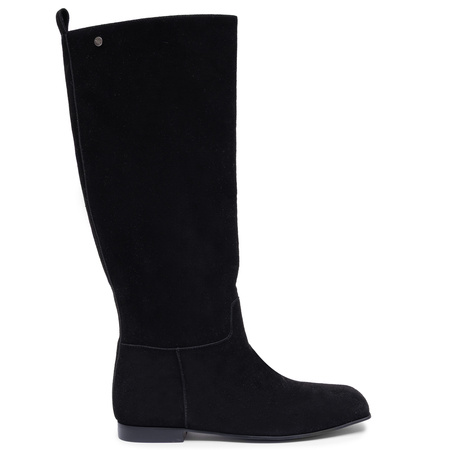Maciejka Tall Leather Black Boots Square Toe K7742-01/00-7