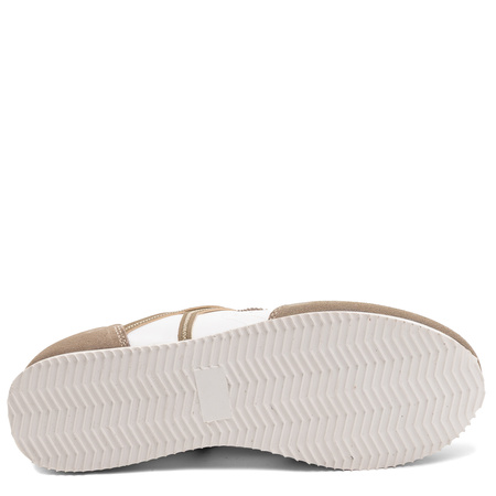 Maciejka Skórzane Sznurowane Sneakersy Biało-Beżowe M7355-04/00-7