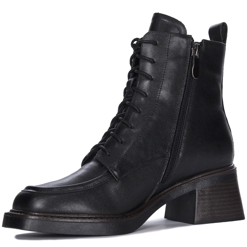Maciejka Original Leather Block Heel Ankle Boots Black N3112-01/00-8