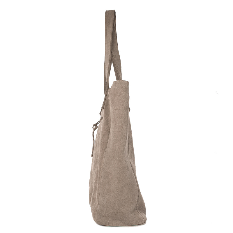 Maciejka Women's Grey Velor Leather Handbag