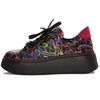 Woman's Sneakers black and multicolor Leather 