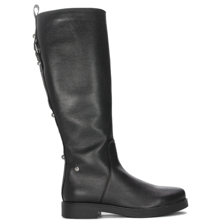 Maciejka Black leather Knee-High Boots