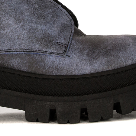 Maciejka Leather Insulated Lace-Up Platform Combat Boots Blue 05693-06/00-3