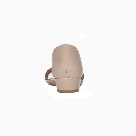 Maciejka Sandały płaskie skóra naturalna ciemny beż