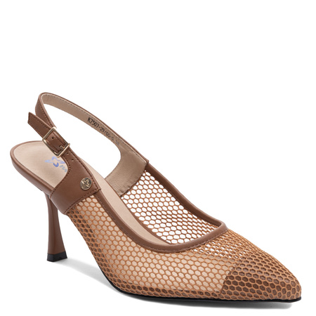 Maciejka Czółenka Ażurowe Slingback Brązowe K7507-29/00-0