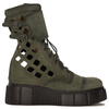 Maciejka Women's ankle boots,green leather suede on platform