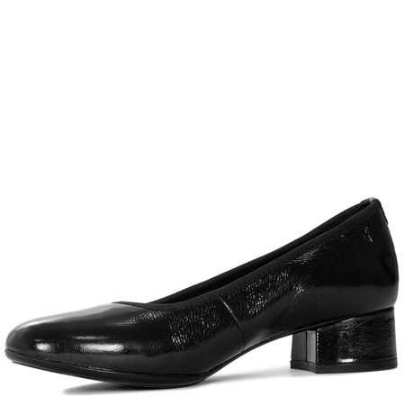 Maciejka Leather Patent Pumps Low Block Heel Black P7224-01/00-7