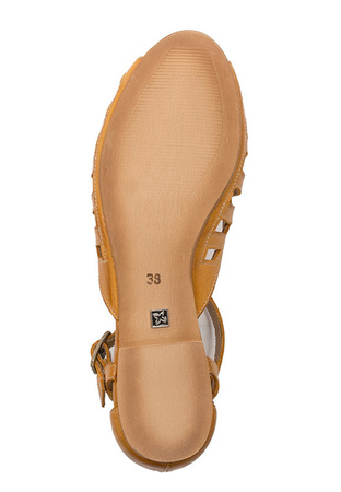 Maciejka Women's flat sandals leather Orange