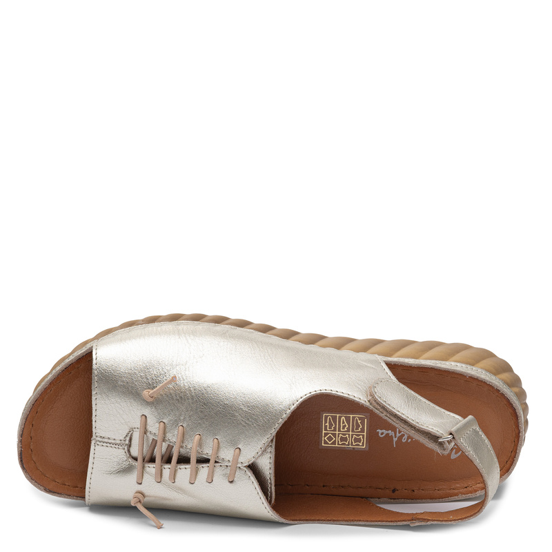 Maciejka Elegant Women's Leather Wedge Sandals Gold L7635-25/00-1