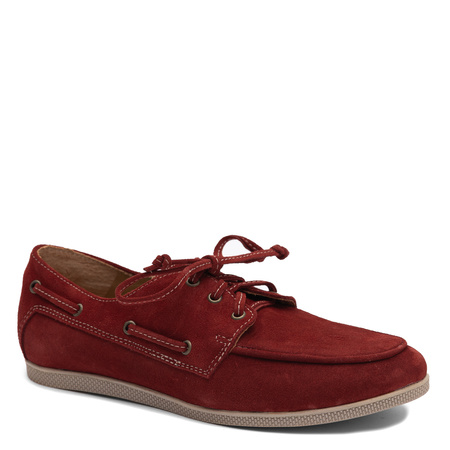 Maciejka Leather Suede Boat Shoes Red 07799-44/00-1