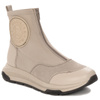 Maciejka Craftsmanship Leather-Textile Ankle Boots Front-Zip Light Beige 06297-22/00-8