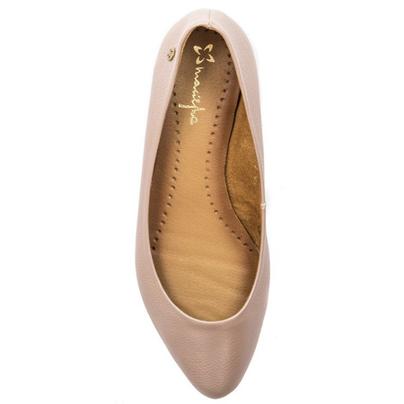 Maciejka Beige Metallic Leather Ballerina 04100-10/00-8
