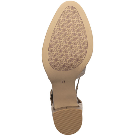 Maciejka leather cutout pumps block heel 6 Cm beige-gold 04962-43/00-5