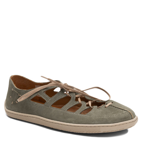 Maciejka Półbuty Skórzane Ażurowe BAREFOOT Zielone 06835-24/00-1