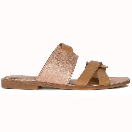 Maciejka Brown Women's Leather Slides