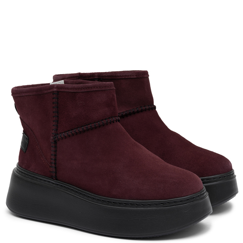 Maciejka Genuine Suede Women's Insulated Platform Ankle Boots Burgundy 6257W-04/00-4