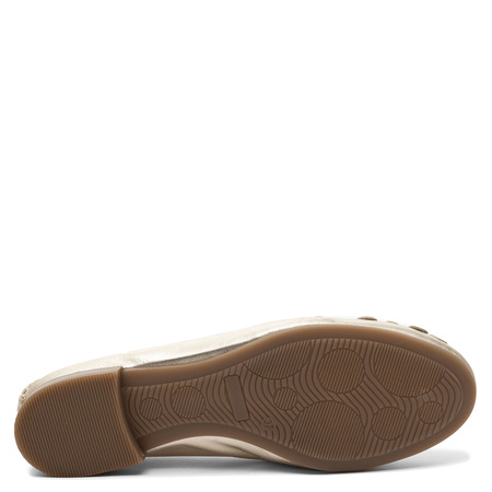 Maciejka Leather Ballerinas Openwork Flat Metallic Gold P7542-41/00-0