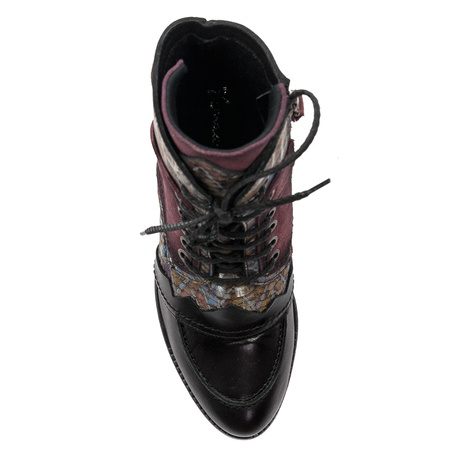 Maciejka burgundy Lace-up Boots