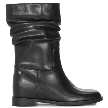 Maciejka Women's Natural Leather Ruched Ankle Boots Black K7211-01/00-8