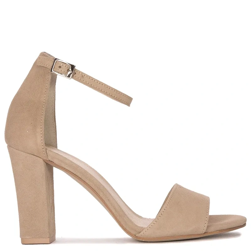 Maciejka Women's Sandals In Natural Velor Leather Beige