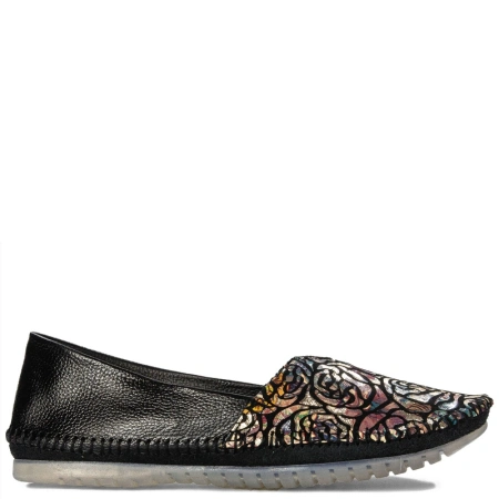 Maciejka leather slip-on loafers floral detail black 1930B-01/00-0