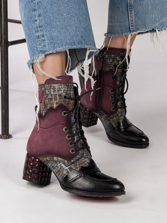 Maciejka burgundy Lace-up Boots