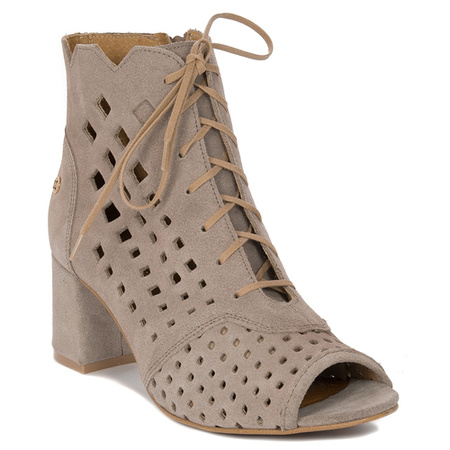 Maciejka Dark Beige Lace-Up Boots