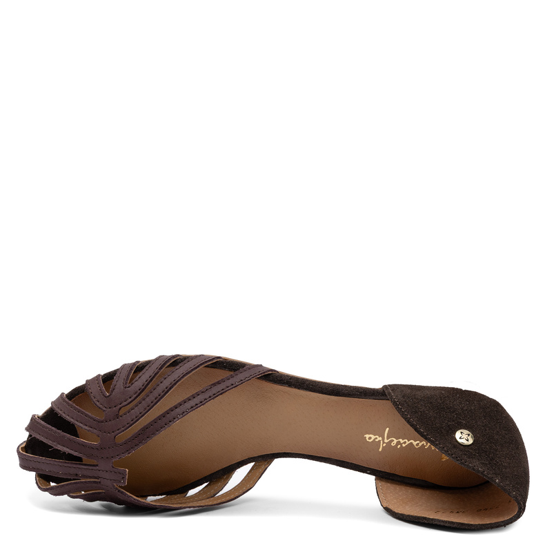 Maciejka Openwork Leather Flat Women's Sandals Chocolate Brown 07546-02/00-1