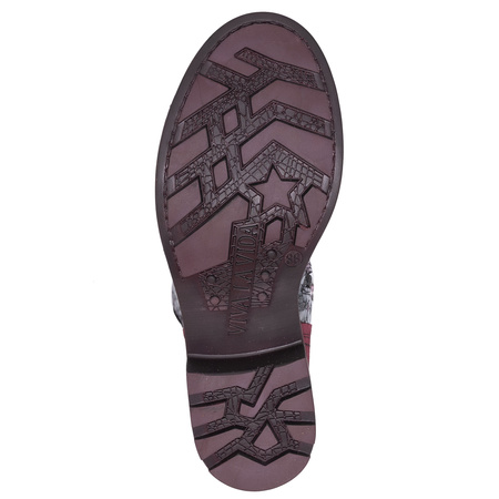 Maciejka Leather Lace-Up Boots Side Zipper Burgundy 07097-23/00-8