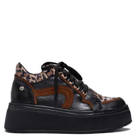 Maciejka Premium Leather Platform Sneakers With Insulation Black 07078-01/00-8