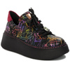 Woman's Sneakers black and multicolor Leather 