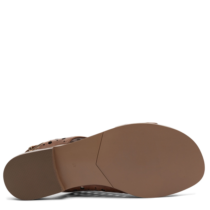 Maciejka Leather Perforated Sandals Adjustable Strap Brown K7464-29/00-1